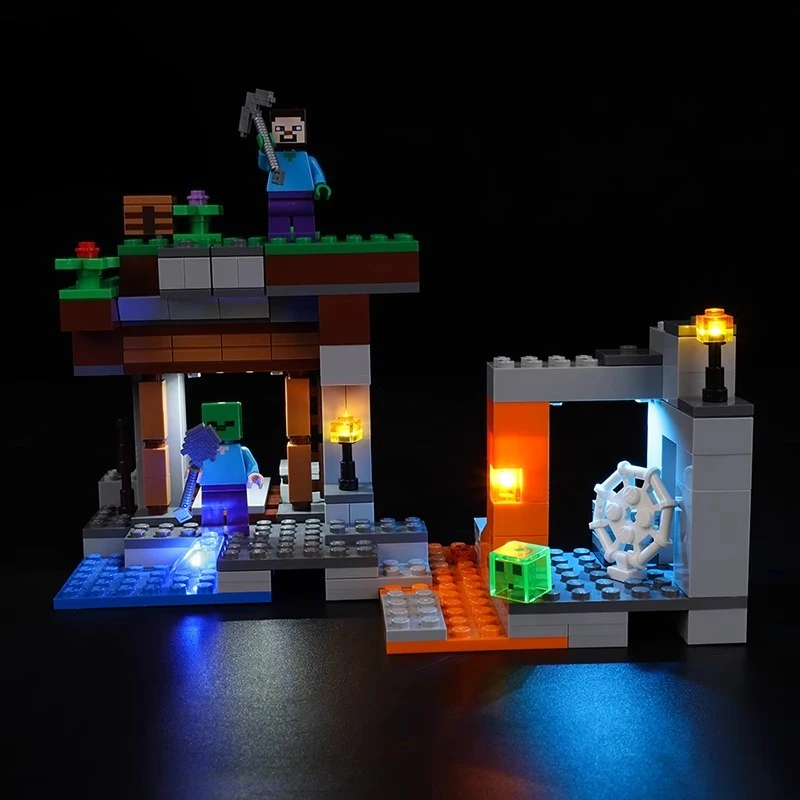 مجموعة إضاءة LED بدون نموذج مناسبة لـ LEGO Minecraft The Abandoned Mine 21166 (باستثناء مكعبات البناء)
