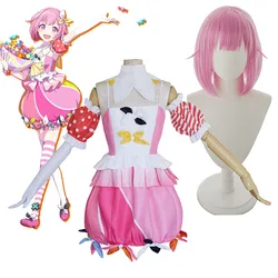 Wonderlands×Showtime Ootori Emu Cosplay Costume Project Sekai Colorful Stage Feat Miku Cute Sweet Dress Woman's Wig Headwear