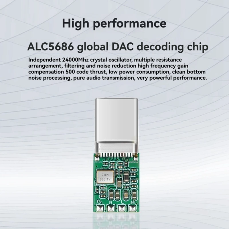ALC5686 USB نوع C سماعات أذن DAC سماعة أمبير مع مخرج 3.5 ملم Snr124db PCM 32Bit/384Khz لنافذة أندرويد