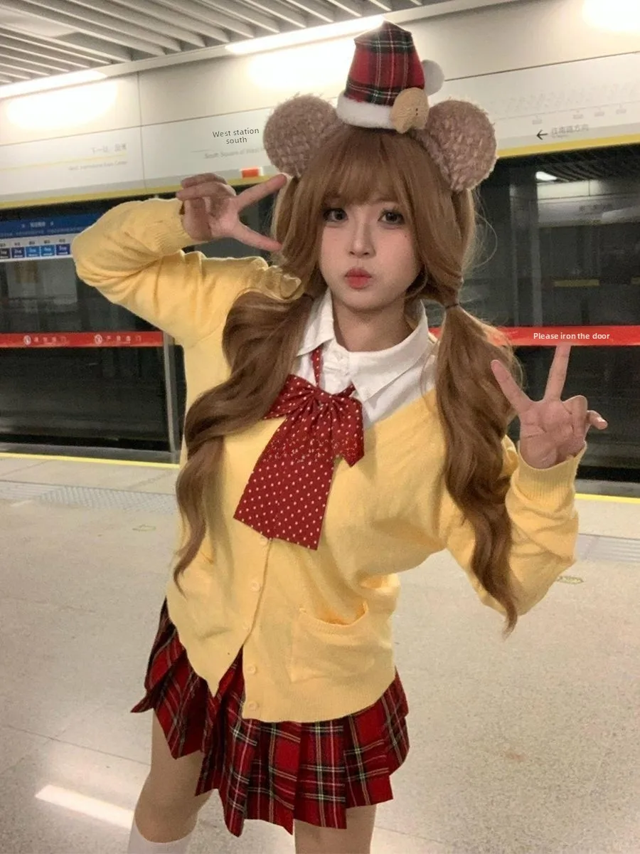 

Весенне-осенний комплект JK: длинный вязаный свитер для женщин, студенток, школьниц, в японском стиле, с узлом...