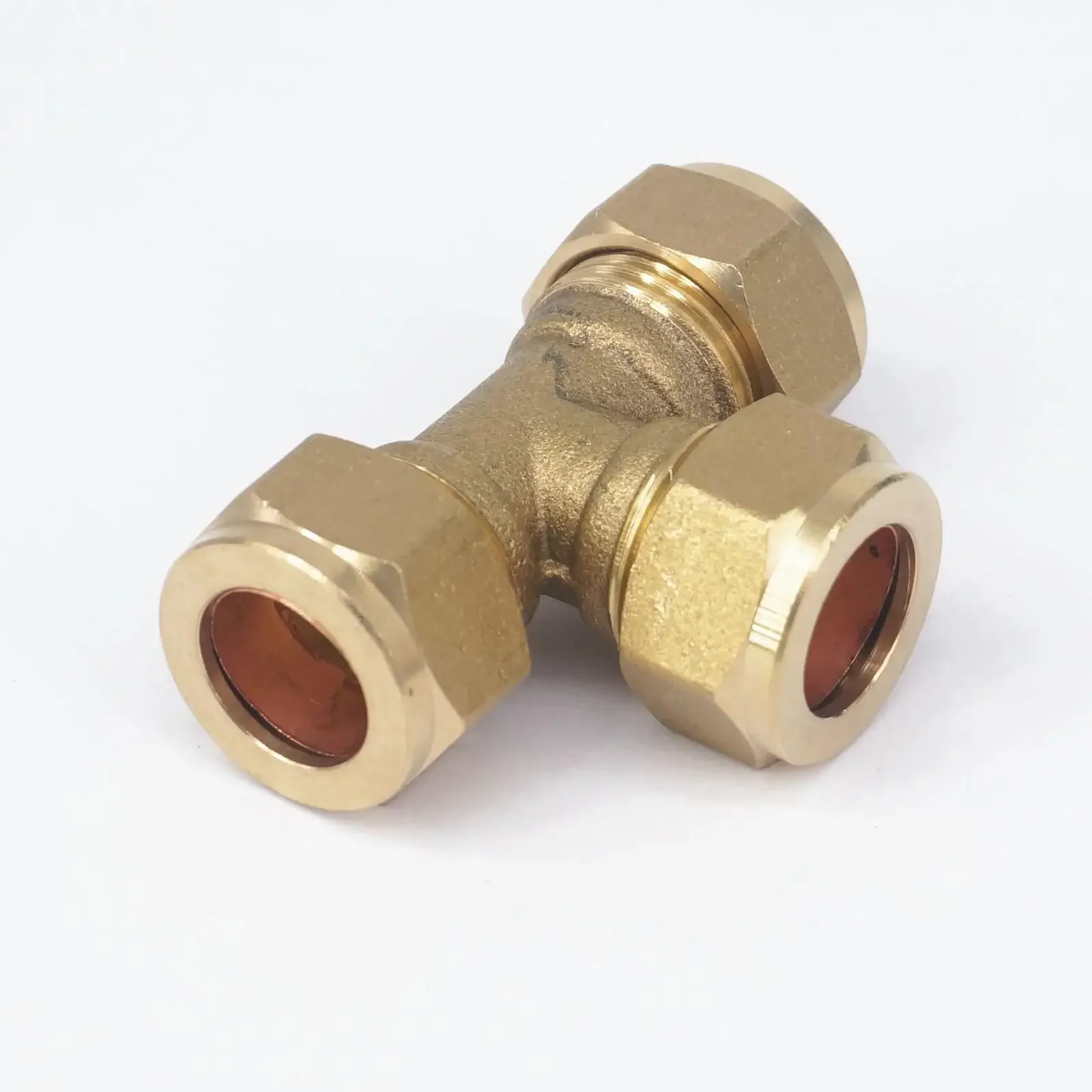 Fit Tube O/D 15mm Tee 3 Ways Brass Ferrule Fitting For Boat Marine