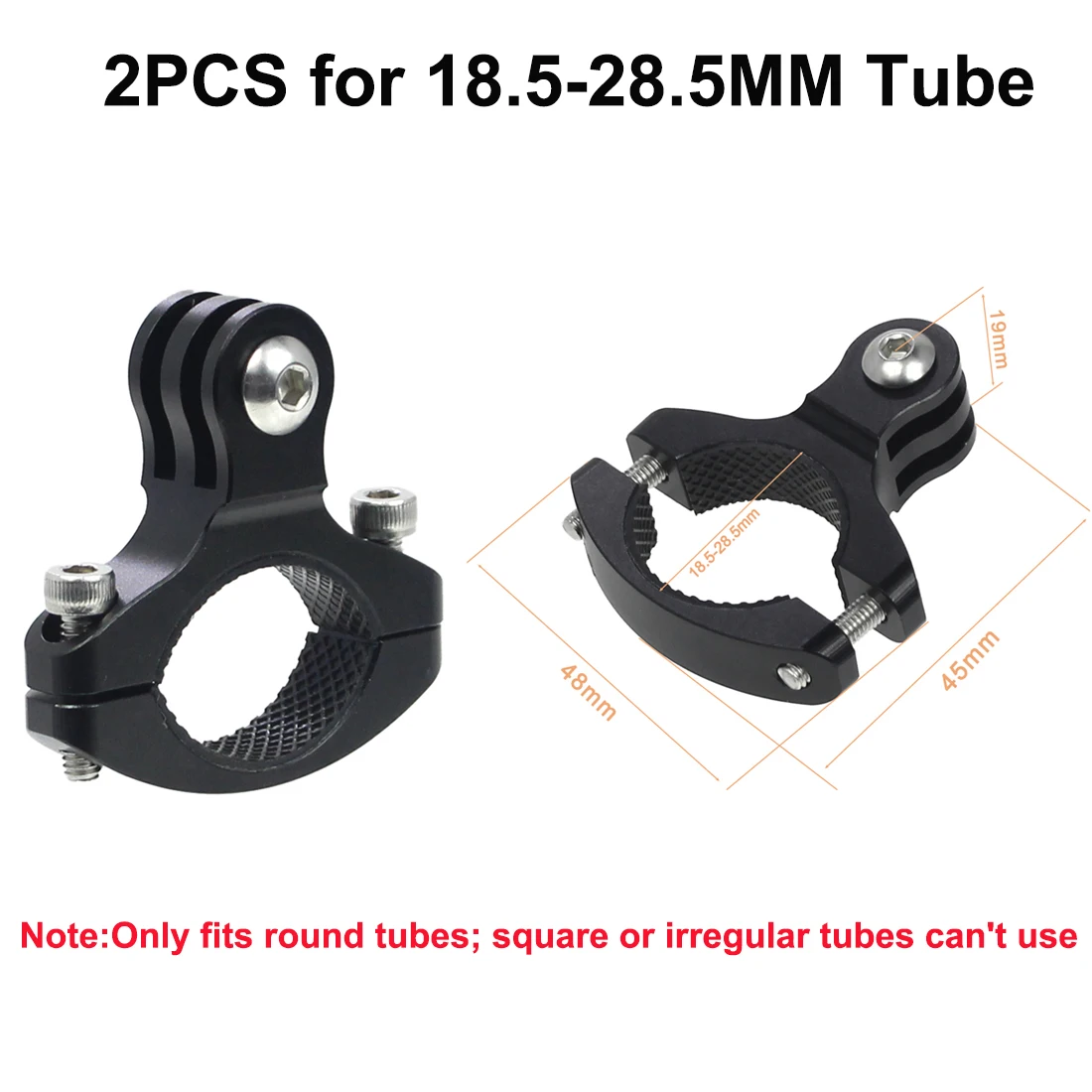 2x CNC-Fahrradlenkerhalterung für 18,5-33mm Rohre, Fahrrad- und Motorradhalterung aus Aluminium mit M5-Schraube für GoPro und DJI Action-Kameras – Detail 12