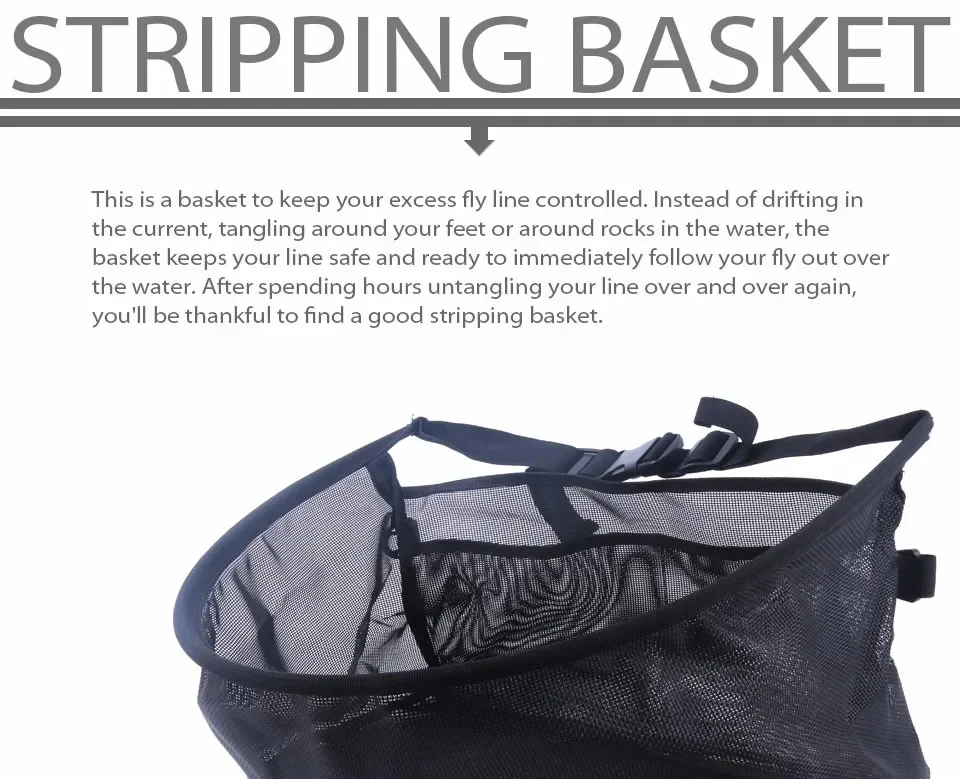 Maximumcatch FLSB/STBM Nylon Mesh Fly Fishing Stripping Basket with Flexible Rigid PVC Frame Quick-Dry Fly Fishing Bag