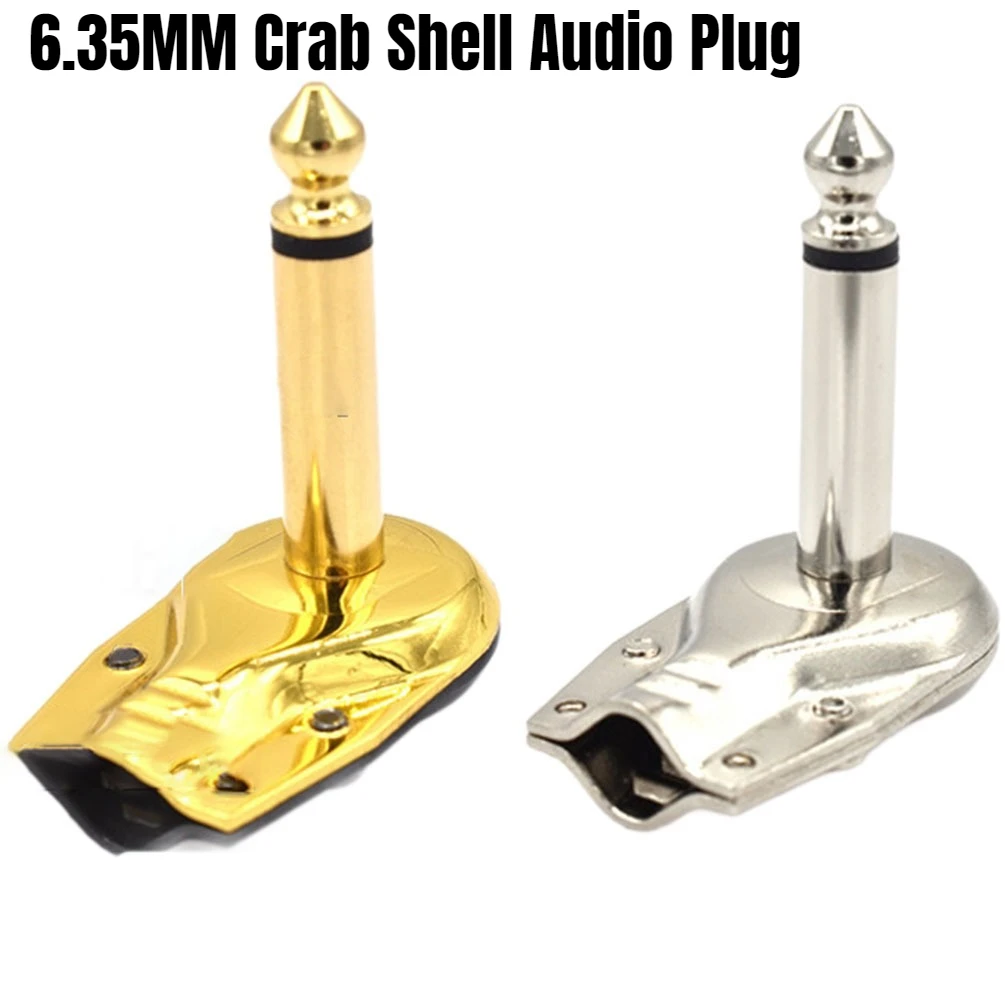 6.35mm Crab Shell Audio Plug Gold Nickel Plated Mono Stereo Male 1/4