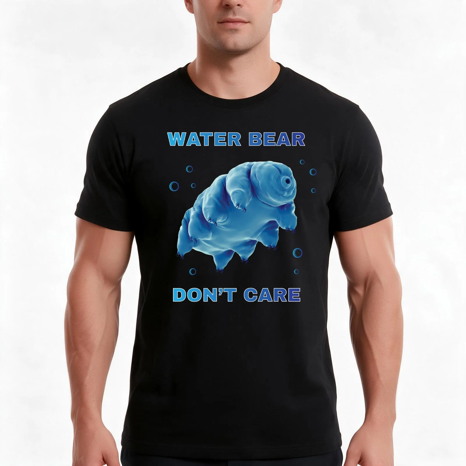 Water Bear Dont Care Tardigrade T-Shirt Summer Casual Cotton Tee Oversized Streetwear Tops Vintage Graphic Print 100% Cotton