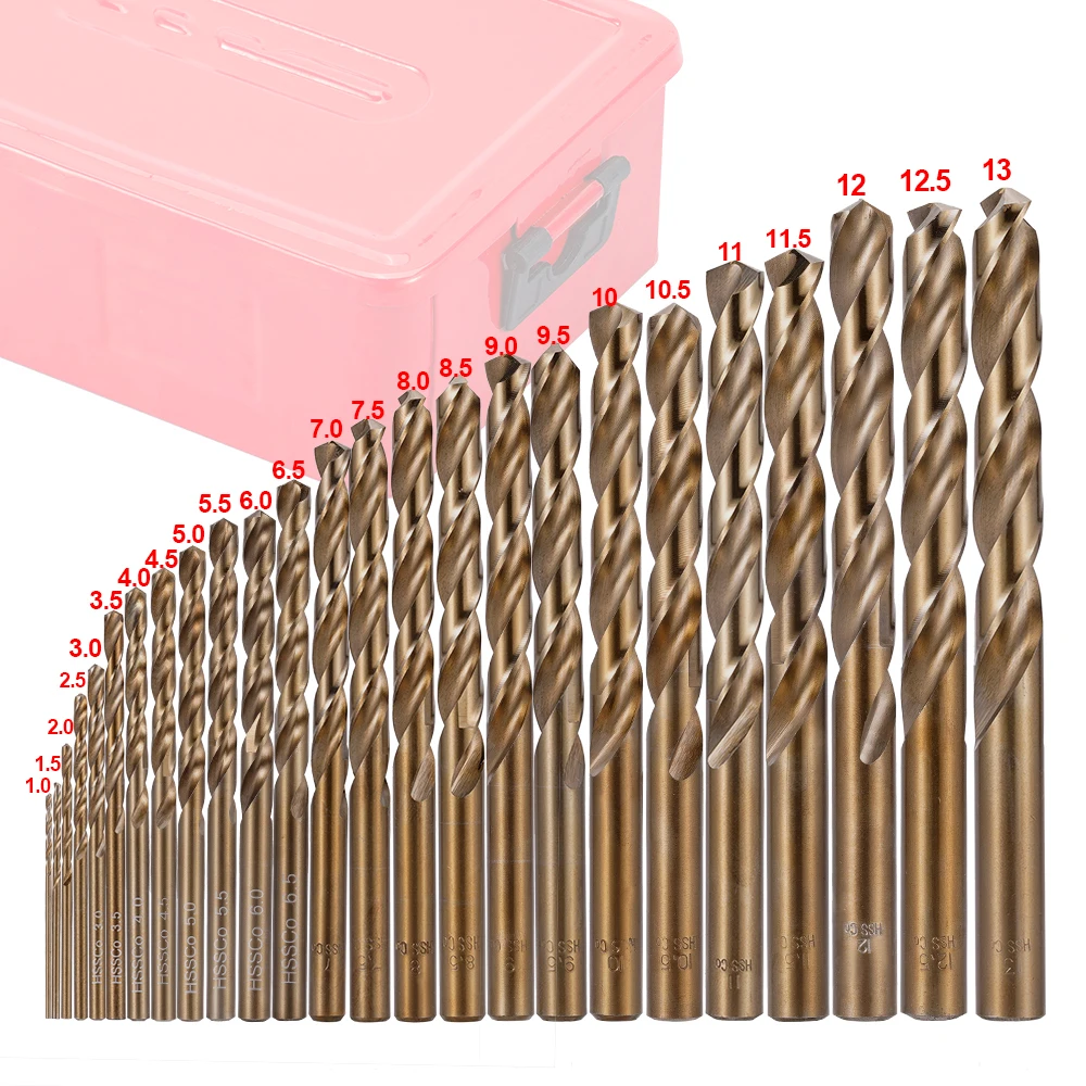 M35 HSS-Co 5% Coban Thép Tốc Độ Cao Hệ Mét Xoắn Bộ Mũi Khoan Với Ốp Lưng Kim Loại Dành Cho Đồng Hồ Thép Không Gỉ gỗ Gia Công Kim Loại