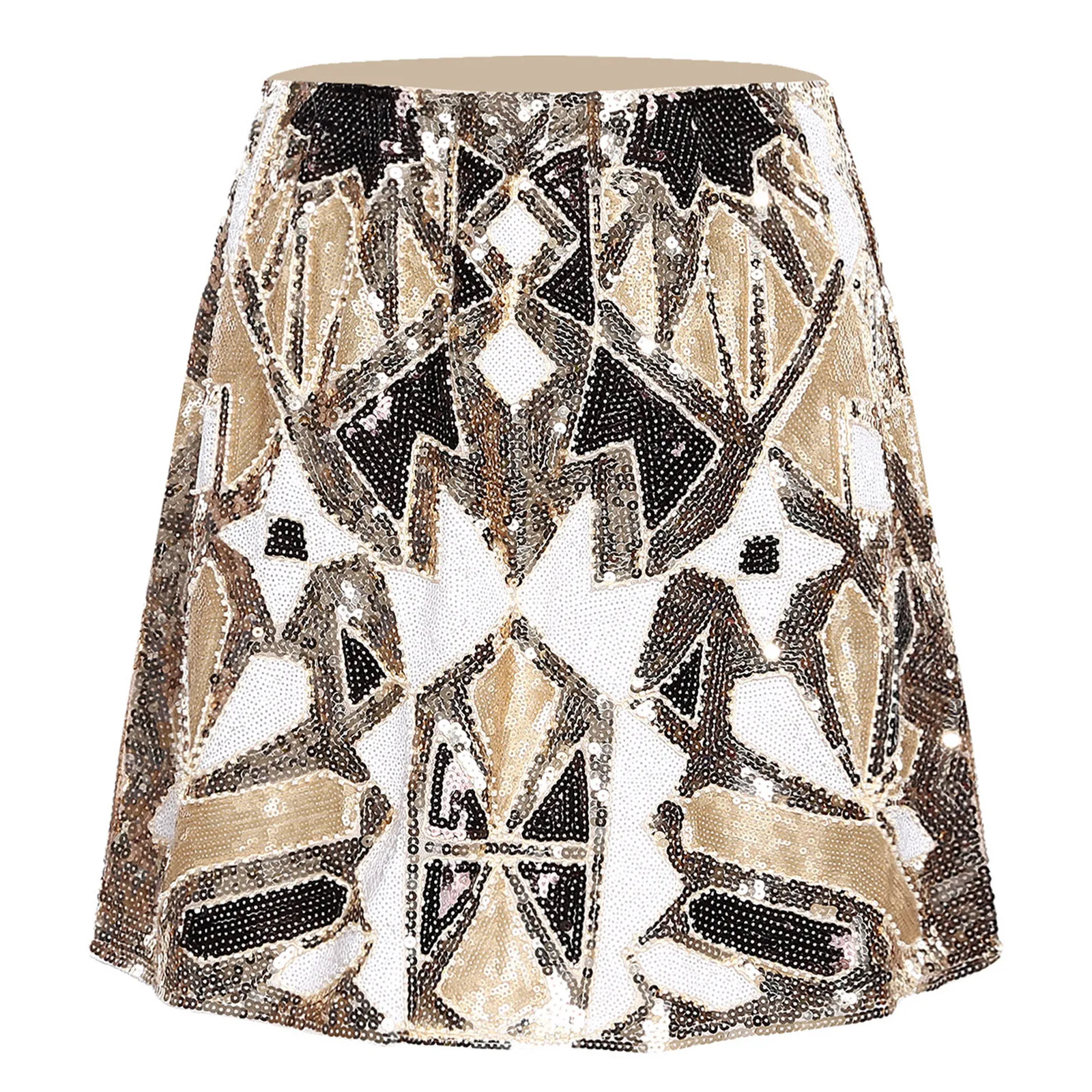 المرأة شرابة التباين اللون Bodycon تنورة لامعة الرقص تنورة قصيرة لامعة الترتر و المتدرج اللاتينية الرقص حفلة موسيقية نادي حفلة زي