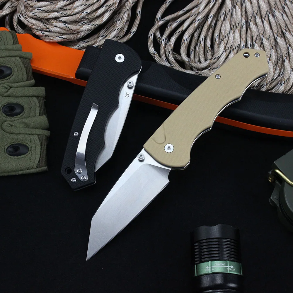 T0065 للطي سكينة تكتيكية D2 الصلب G10 مقبض في الهواء الطلق التخييم بقاء سكين صيد EDC فائدة سكاكين الجيب أداة Jackknife #4