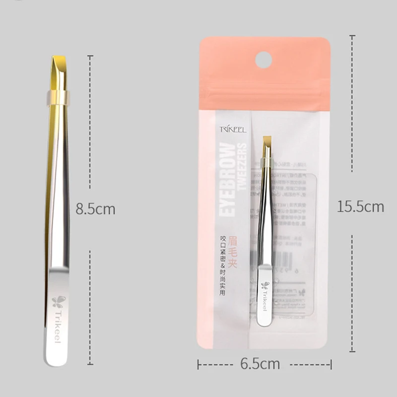 Pinzetta multifunzione con punta piatta/inclinata in acciaio inossidabile Pinzetta per sopracciglia Pinzetta per rimozione peli del viso Strumento per trucco Strumento per pinzette per ciglia finte