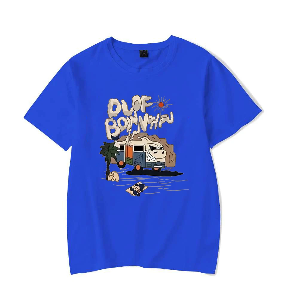 American Trendy Cartoon Bus Printed T-shirt Loose Casual Hip-hop T-shirt Street Clothing Harajuku Top Summer Couple's Letter Top