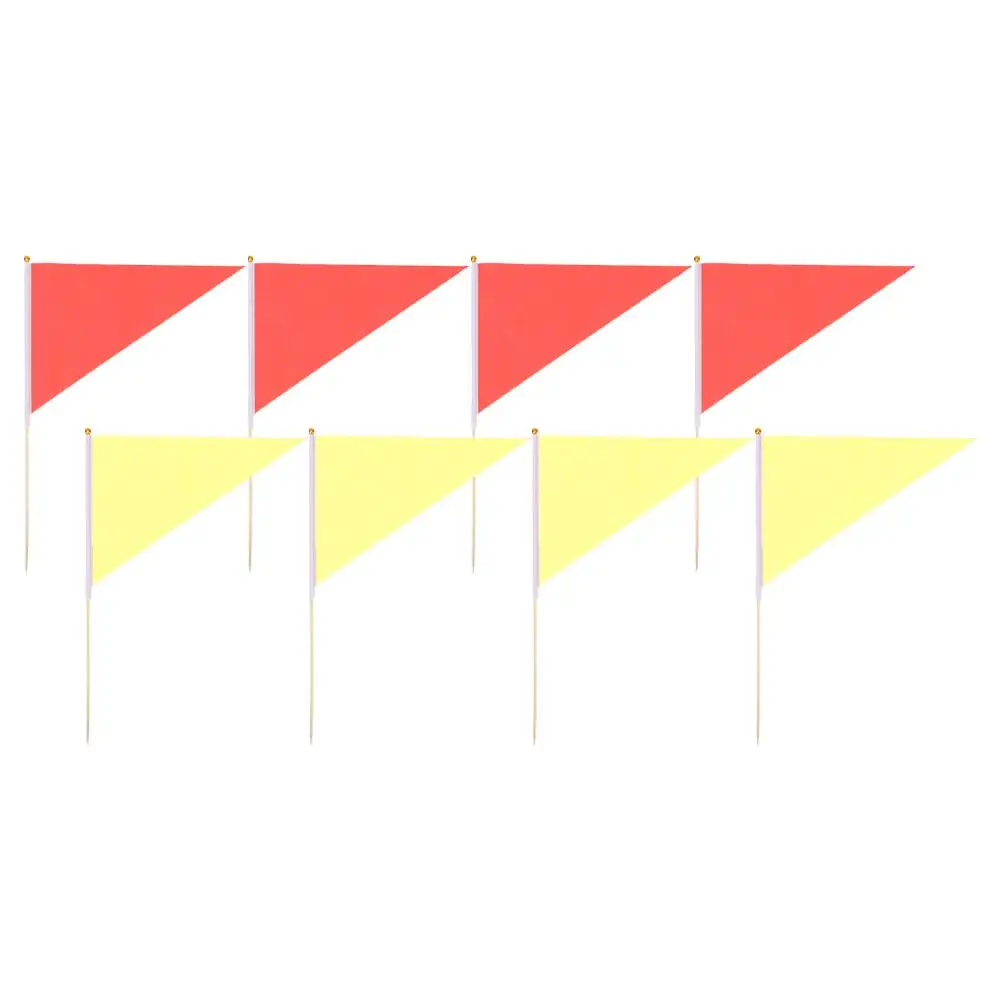 

8pcs Lawn Marking Polyester Triangle Banner Referee Signal Flags Outdoor Yard Signs Landscape Marker Seasonal Garden