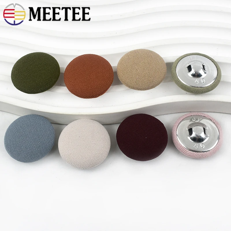 30Pcs Meetee 11-30mm Colored Cloth Covered Round Button Clothing Bag Decoration Snap Buckle Suit Coat Shirt DIY Sewing Accessory