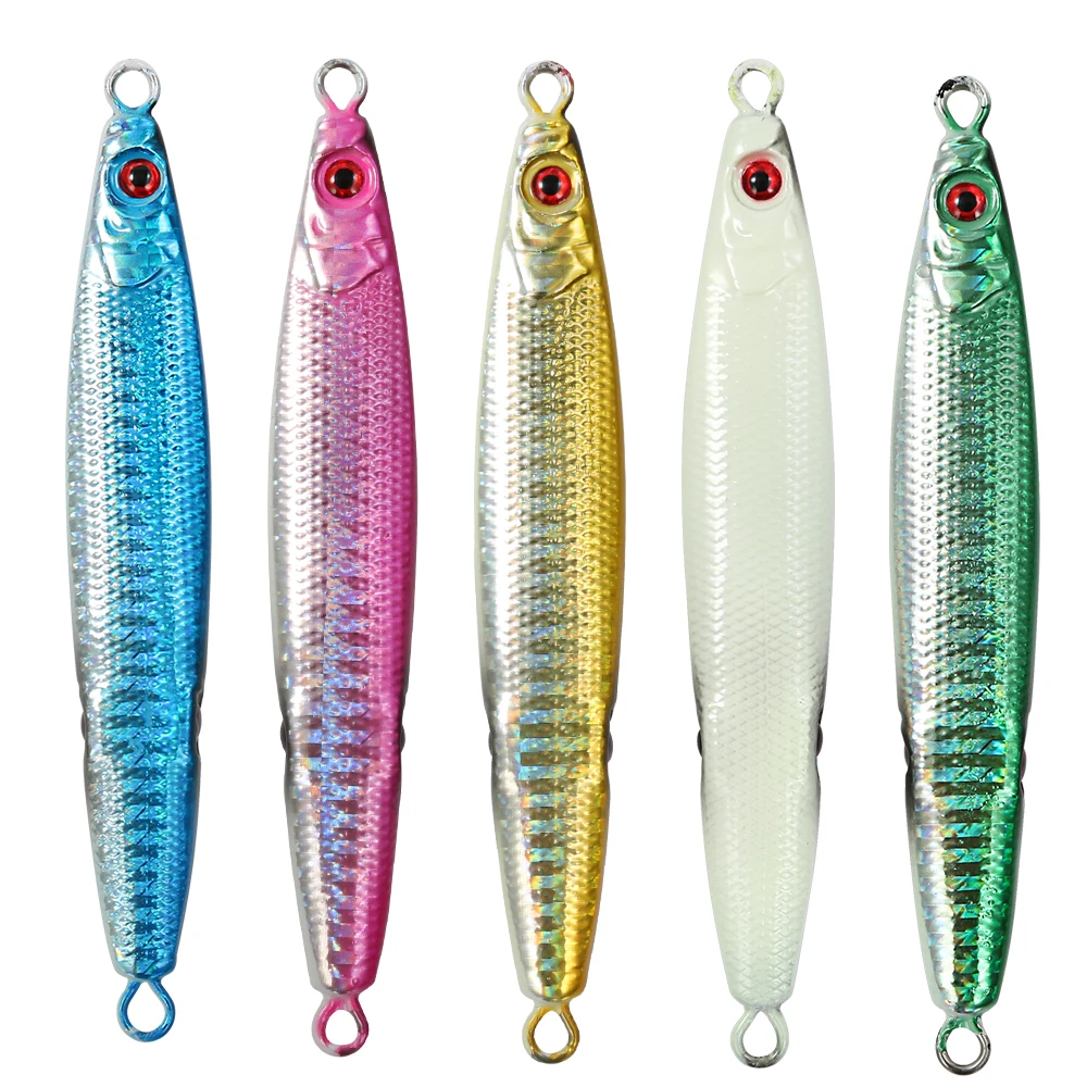 JIGGING PRO Metal Jig 60g 80g 100g Luminous Glow Fast Sinking Slow Jigging Saltwater Fishing Lure - view 6
