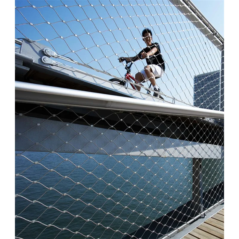 custom.Reinforced Woven Style Rope Mesh Decorative Rope Stadium Fence Mesh High Altitude