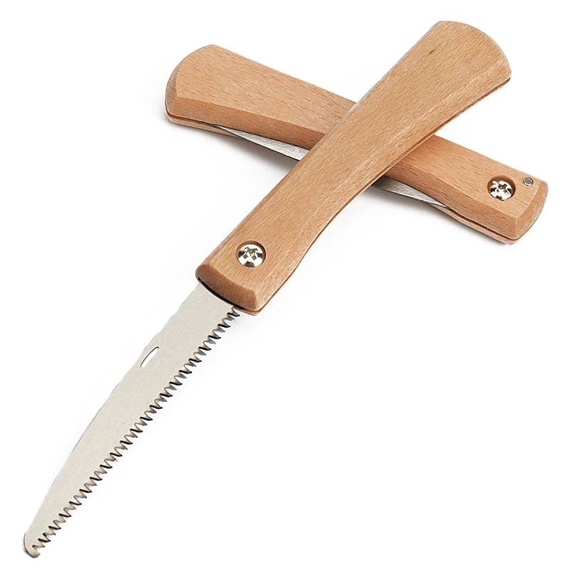 Mini Folding Manual Saw Non-slip Wooden Handle Pull Foldable Saw Flush Cut Trim Saw for Handsaw Woodworking Plastic Cutting Tool