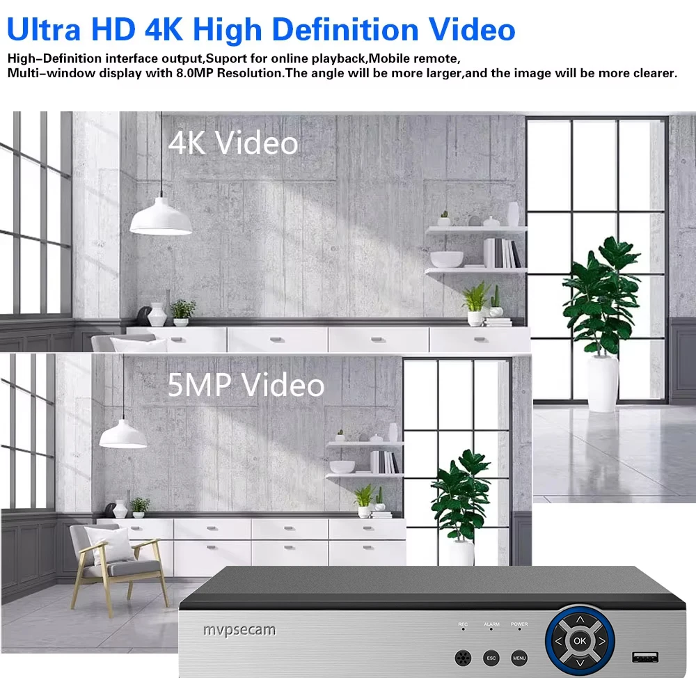 H.265+ HEVC 10CH CCTV NVR 8MP 5MP 4MP 2MP IP Network Video Recorder For Surveillance Camera System Kit XMeye App Remote Access