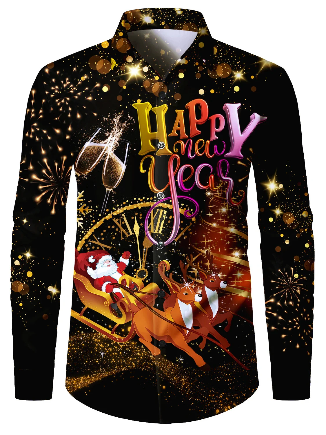 

Мужская уродливая рождественская рубашка с длинным рукавом, топ на пуговицах с юмористическим праздничным узором для рождественской вечеринки, забавный секретный подарок Санта-Клауса