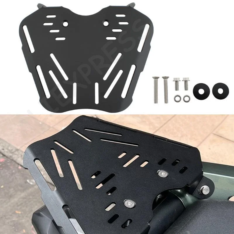 [G]Motorcycle Rear Luggage Rack High Strength Thickened Tail Box Bracket Base Plate with Screws for Motorbike Touring