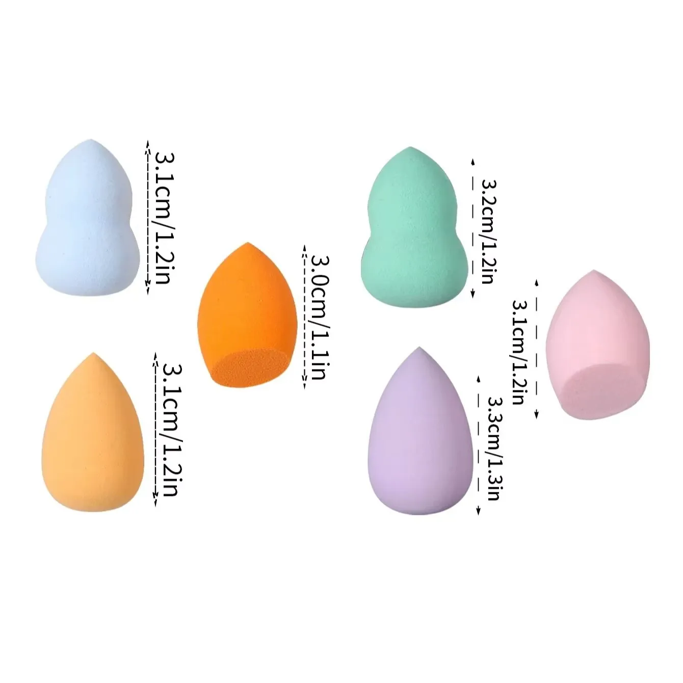 Éponges de maquillage sans latex, 10/20/25/50/100 pièces |   Couleurs et formes aléatoires pour liquide/crème/poudre |   Ensemble de mélange d'éponges de beauté en vrac