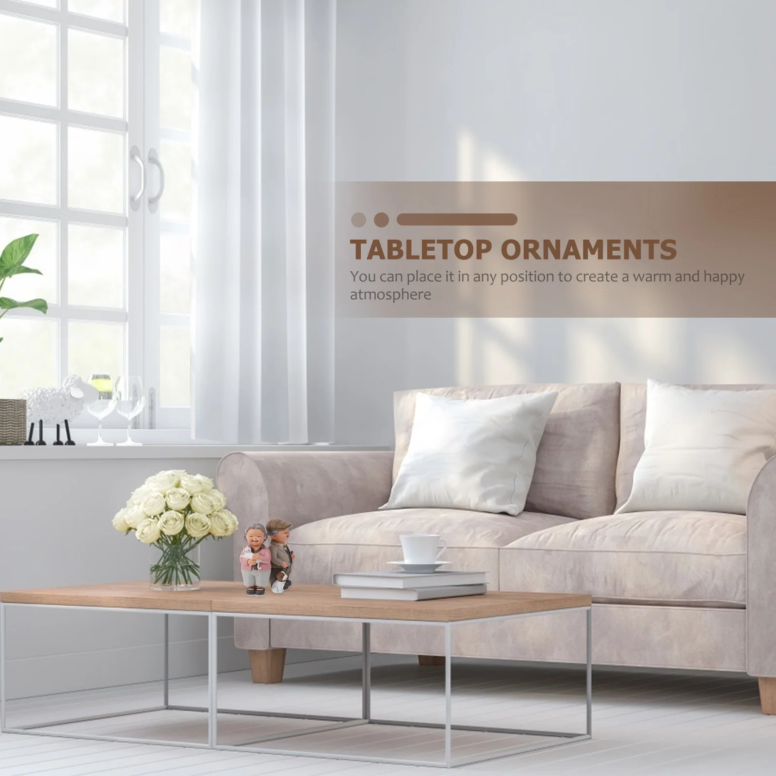 

1Set Elderly Couple Resin Statue Decor Lovely Married Pair Ornament for Wedding Anniversary Gift Home Office Desktop Decoration