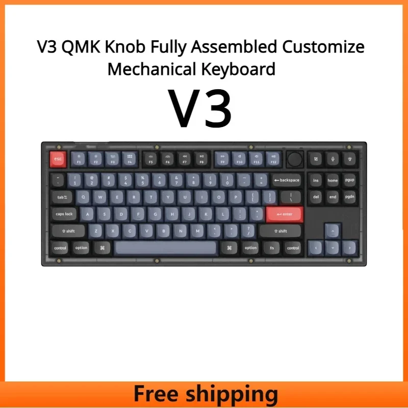 

V3 QMK Knob Fully Assembled Customize Mechanical Keyboard with PBT Keycaps Kit 60% Allocation Hot-plug OSA Mechanical Keyboard