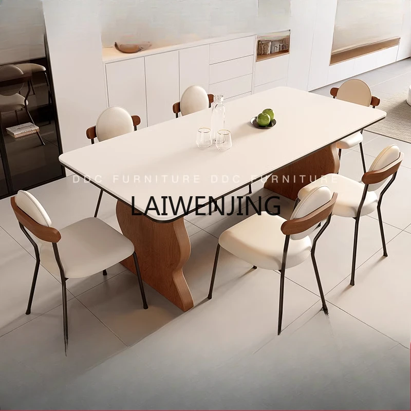 

SGF retro solid wood rock slab dining table and chair combination rectangular dining table