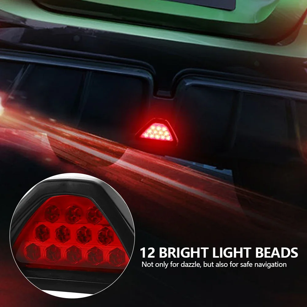 1pcs Brake Lights Universal F1 Style DRL Red 12 LED Rear Tail Stop Brake Light Third Brake Stop Safety Lamp Light Car LED Signal