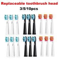 NEW 3/5/10 pcs Fairywill Replacement Toothbrush Heads for FW-507/508/551/515/917/959/2011,FW-D1/D3/D7/D8 Electric Toothbrush