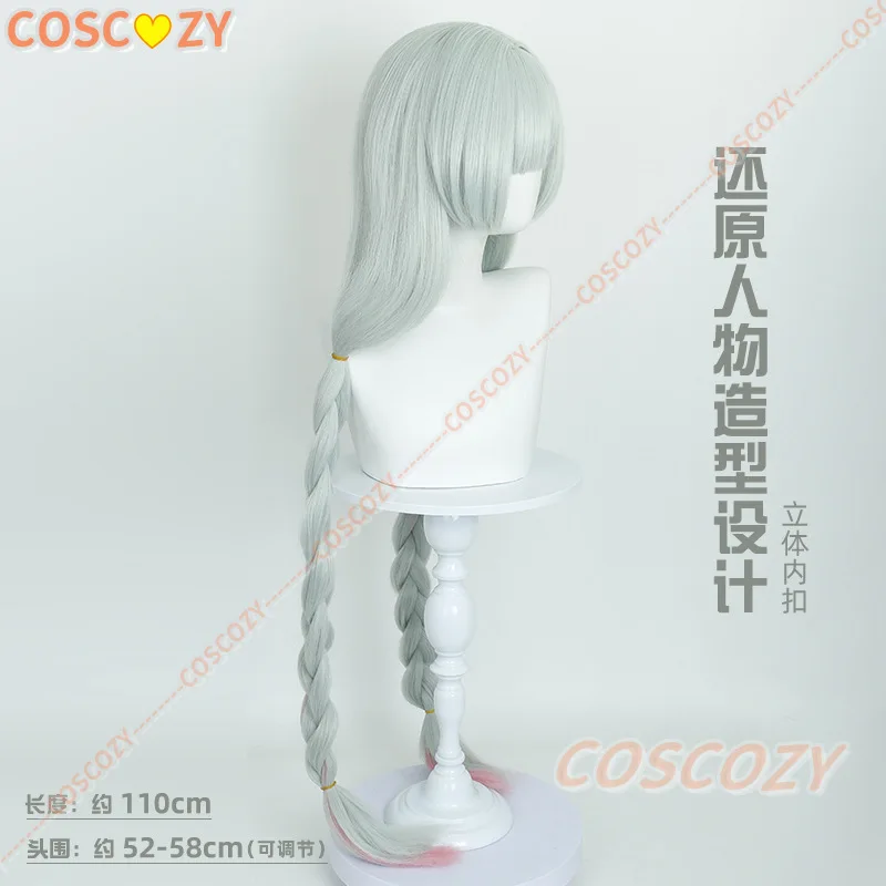 Wuthering Waves Phrolova Cosplay Pruik Lichtgroen Roze Gradiënt Dubbele Vlechten Synthetische Pruiken Voor Vrouwen Meisjes Fractsidus Halloween