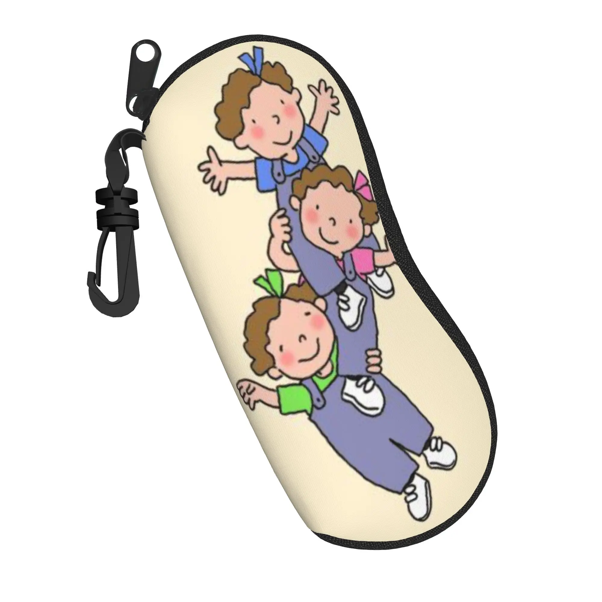 Kawaii Las Tres Mellizas cartoon Glasses Case Protective Zipper  Sunglasses Storage Box Ins Style Eye Contacts Case