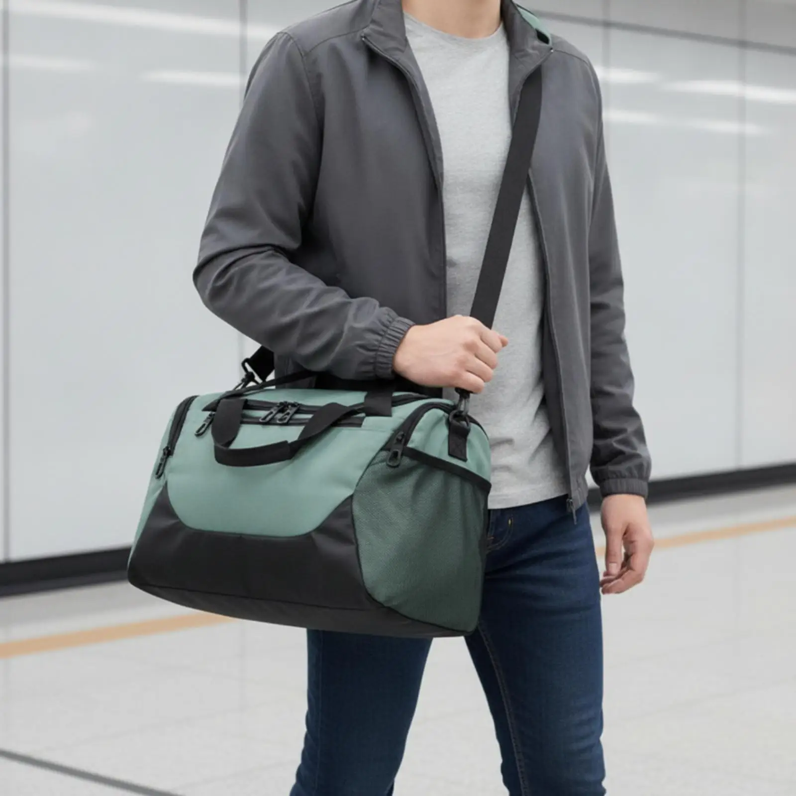 Large Capacity Oxford Duffel Bag for Sports Travel Gym with Detachable Shoulder Strap Hand Carry