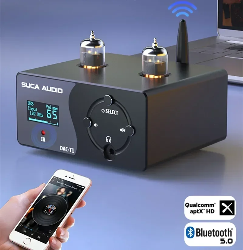 DC12V QCC3034 Bluetooth 5,0 GE5654 Ламповый предусилитель ESS9018 ЦАП декодер Домашнее аудио Усилитель для наушников Усилитель с дистанционным управлением