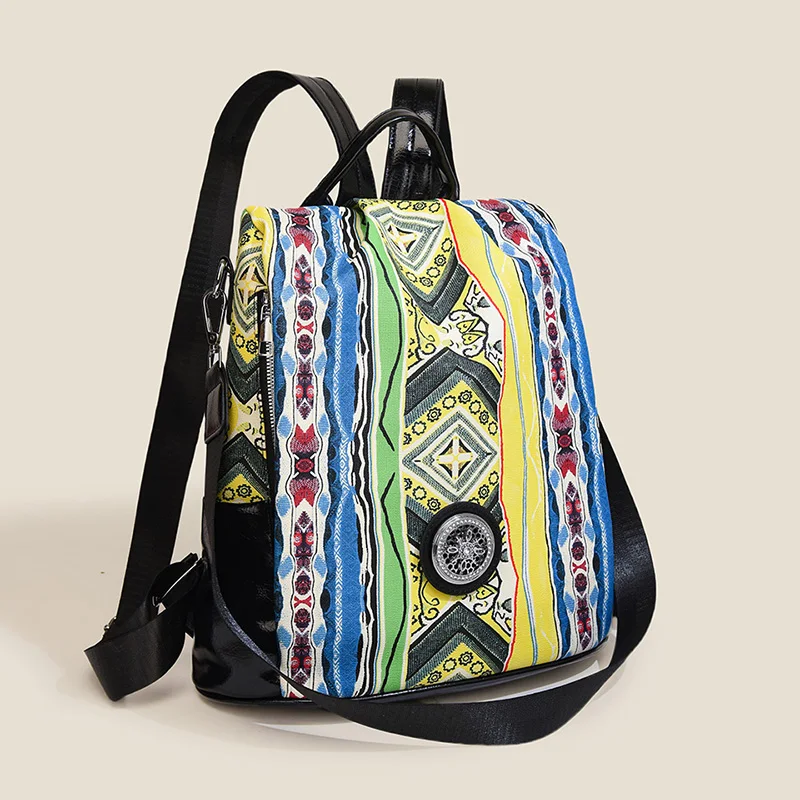 

New Fashionable Women's PU Leather Backpack Large Capacity Vintage Travel Rucksack Casual Tote Bag for Girls School Work Commute