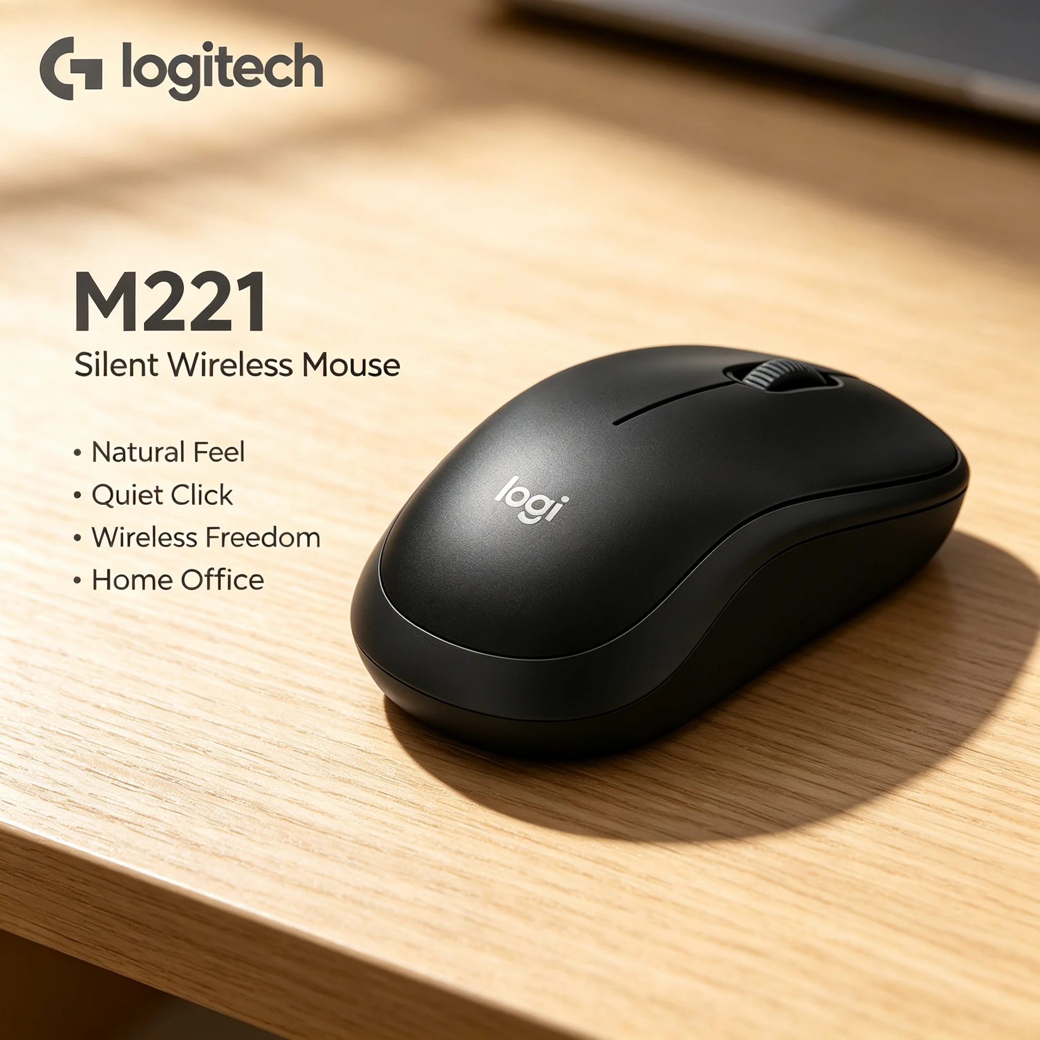 Logitech M221 Silent Wireless Mouse Reduce Click Noise High Precision 1000DPI Mice For Home Office PC Notebook