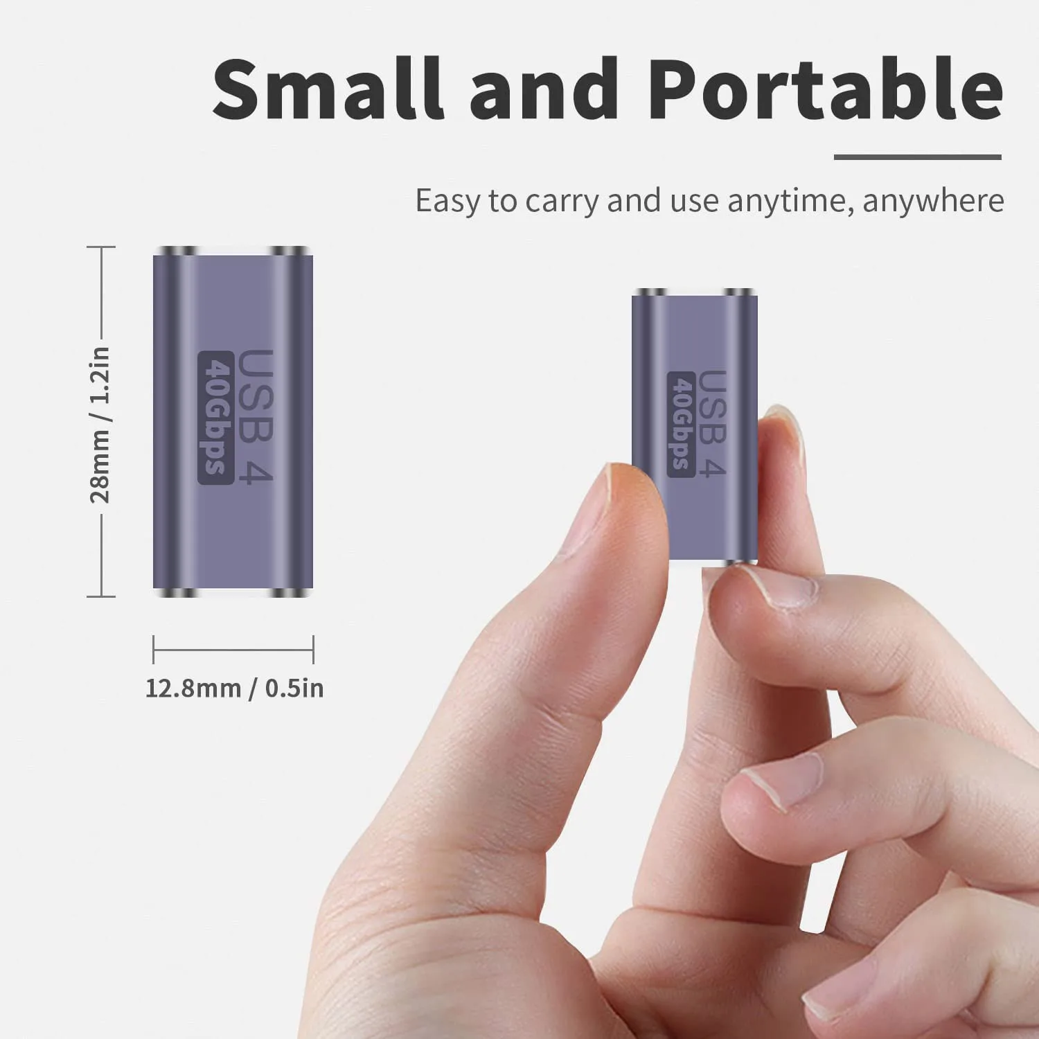 1pc USB C Female to Female 40Gbps 3.2 OTG Coupler Adapter Extender 8K Video 100W Fast Charging for USB4 Cable Thunderbolt 4