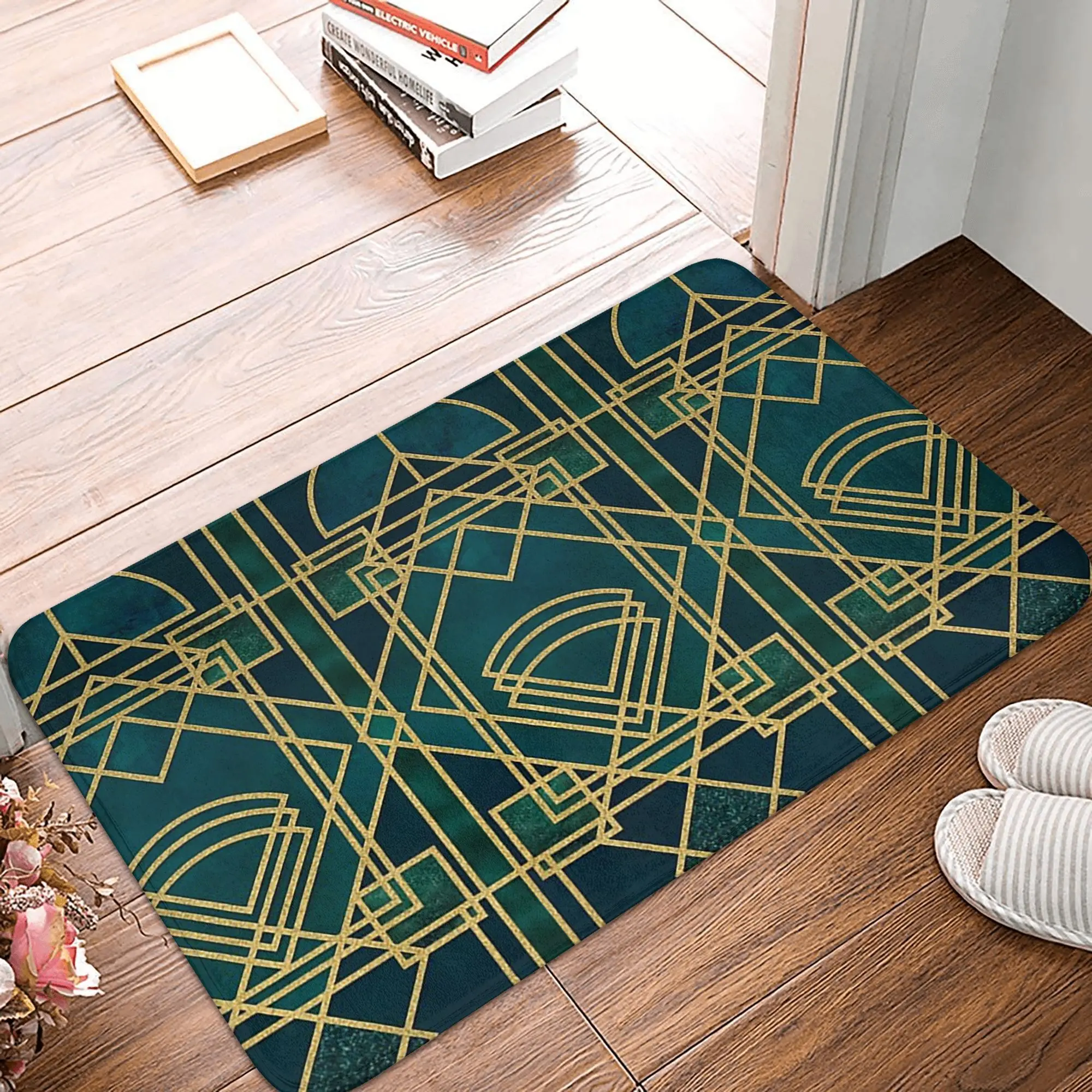 

Art Deco Elegant Gatsby Style Non-slip Doormat Floor Mat Antiwear Carpet Rug for Kitchen Entrance Home Living room Footpad Mats