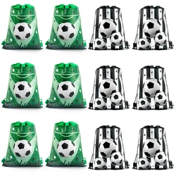 1/3/5pcs Football Non-woven Gift Bags Soccer Drawstring Goodie Bag Backpack Kids Boys Birthday Sport Football Themed Party Decor