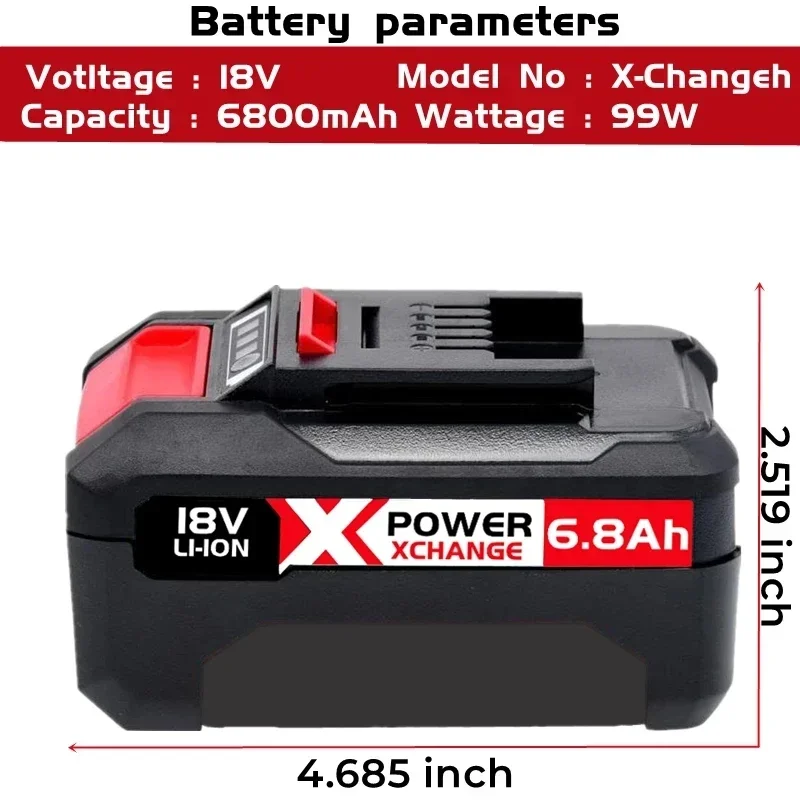 X-Ändern 6800mAh Ersatz für Einhell Power  Batterie Kompatibel mit Alle 18V  Werkzeuge batterien  Led-anzeige