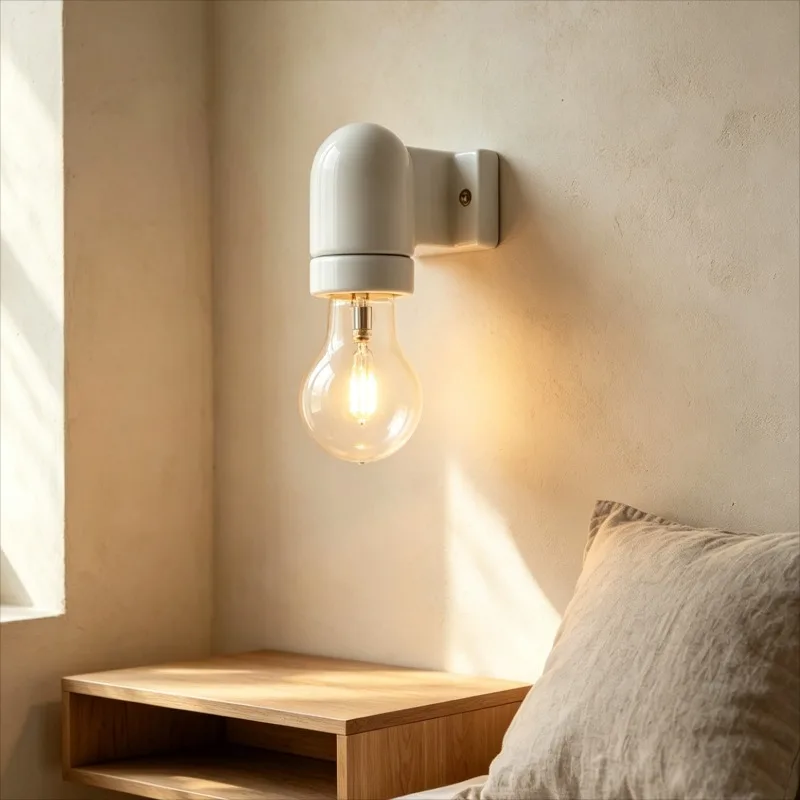 White Black E27 Ceramic Lamp Holder with 1.8M ON/OFF Switch Cord, Plug-in DIY Pendant Light Socket Cable Vintage E27 Light Bulb