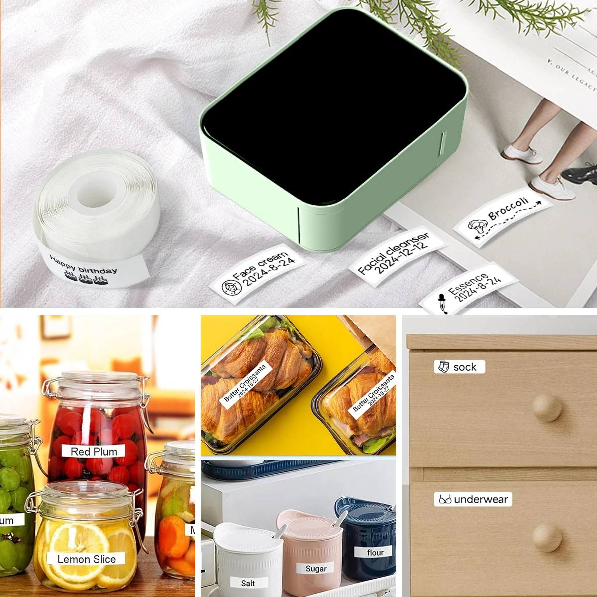 P15 Bluetooth Mini Label Printer No Ink Printing Portable Thermal Maker Labeling Machine DIY Name Sticker Price Tag Labeller