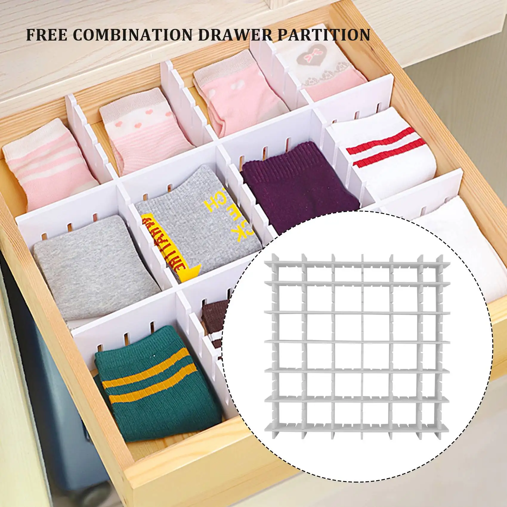 Large Drawer Dividers Organizer,18.5 Inch Thickened Sturdy Drawer Divider, Practical Adjustable Drawer Organizer 14 Pcs