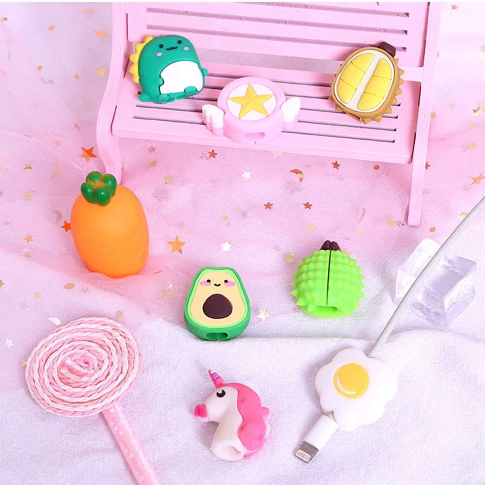 Cute Cartoon Organizer Cable Protector Bites Wire Winder Saver For USB Charging Cable Data Line Earphones Cord Protectors Cover