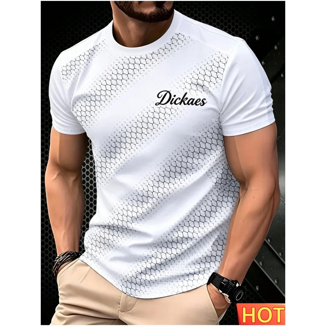 polyester leisure t shirt for man  letter print Men's T-shirt Men's round neck loose T-shirt Sports men's Fashion Home y2k tops