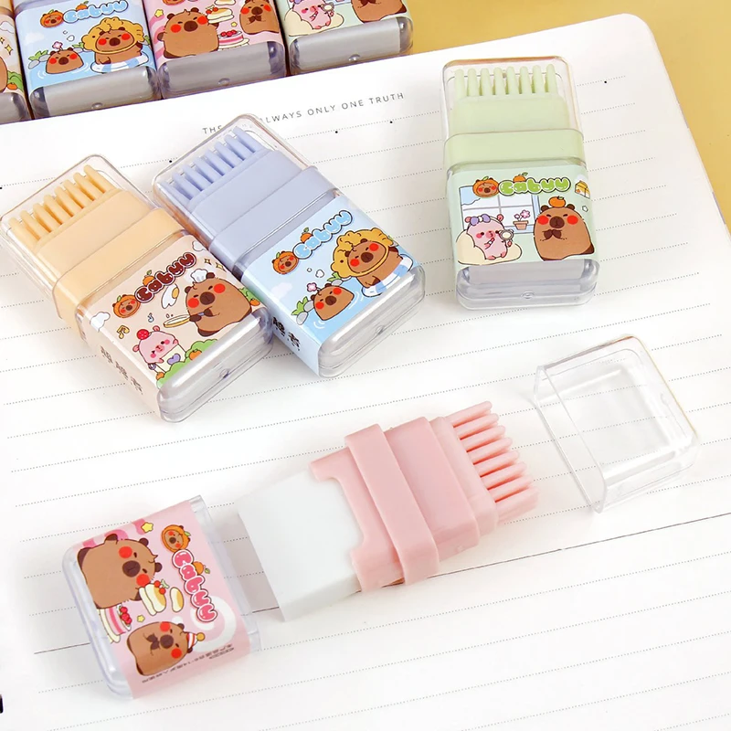 مجموعة ممحاة كاواي كابيبارا مكونة من قطعتين - ممحاة قلم رصاص لطيفة للمدرسة والمكتب والقرطاسية والهدايا