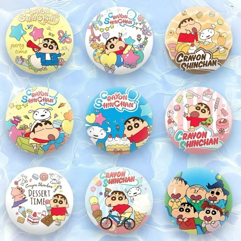 New Cute Crayon Shin-chan Badge Kawaii Anime Creative Design Clear Cartoon Pattern Backpack Pendant Decoration Birthday Gift Toy