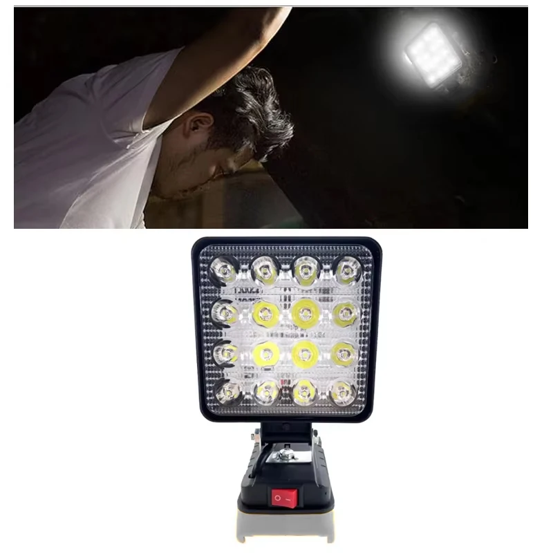 Led Light For Dewal 18V Battery Portable Spotlight Cordless Outdoor Work Fishing Handheld Emergency ToolLight No Battery No USB