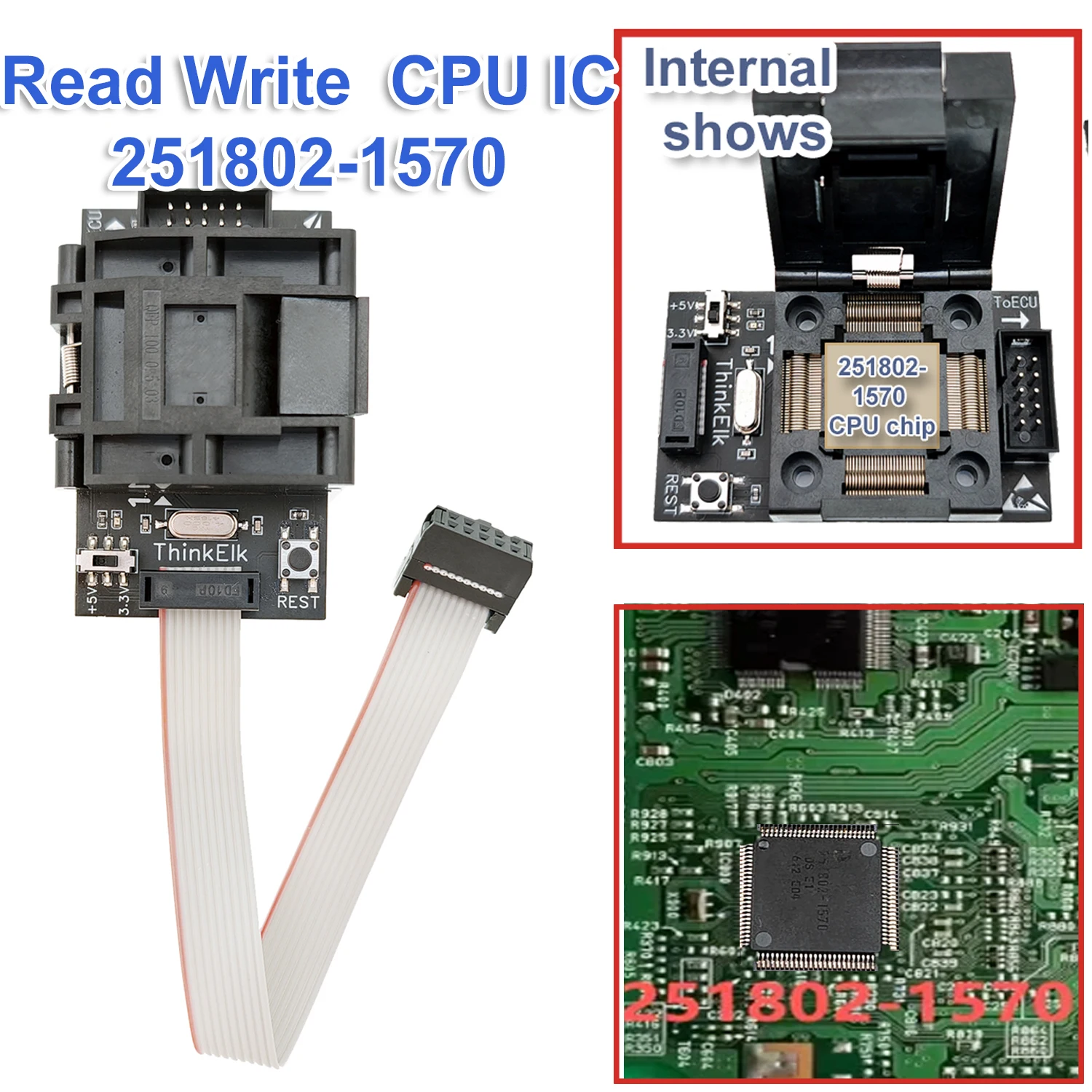 THINKELK ToyoAC Mcu Flash Read Write 251802-1570 CPU IC Programmer for Toyota Lexus Car Air Conditioning AC System Repair Tool