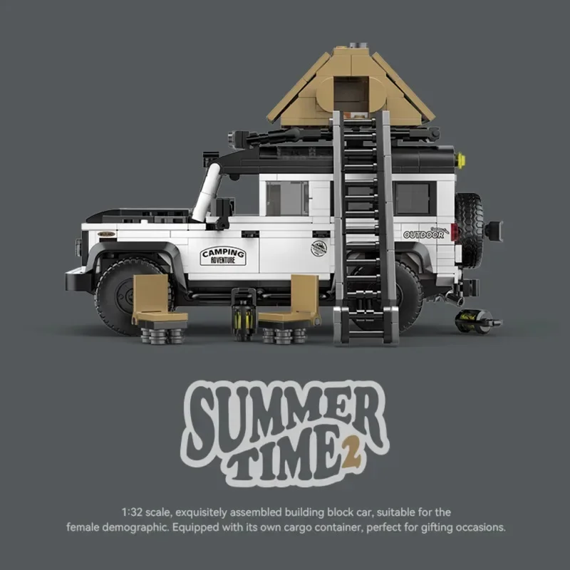 

PB8825 676pcs Off-Road Camper Building Blocks 8-Grid Vehicle Model DIY Creative Toy STEM Educational Gift