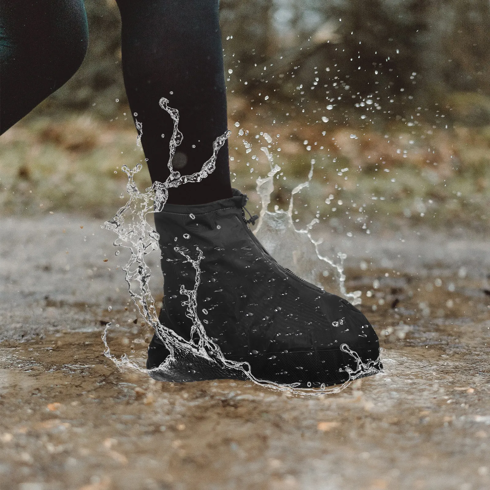 

2Pcs Waterproof Rain Shoe Covers Reusable Anti-Slip Overshoes for Outdoor Activities Camping Cycling Rainy Day Protection Unisex
