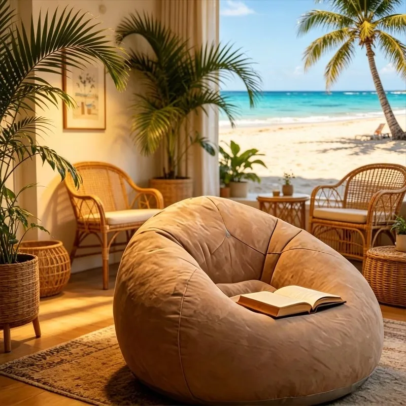 1 Sillón Inflable Grande Tipo Puff, Asiento de PVC, Estilo Tatami para Sala de Estar